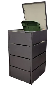 Kovový kryt na smetný koš RAL7016 lamelový