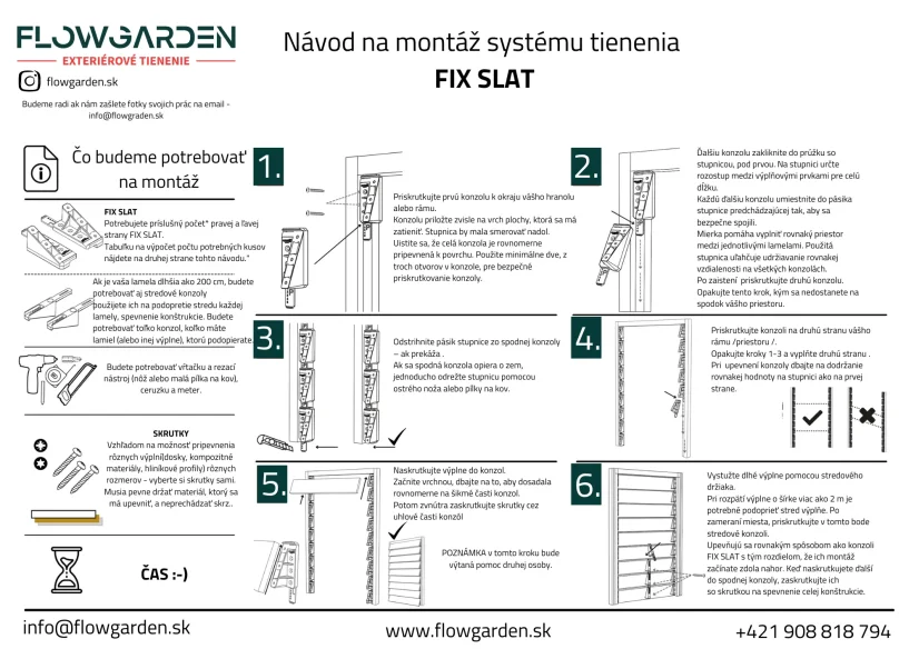 FIX SLAT Čierny – Inovatívny systém pre presné nastavenie lamiel pod uhlom