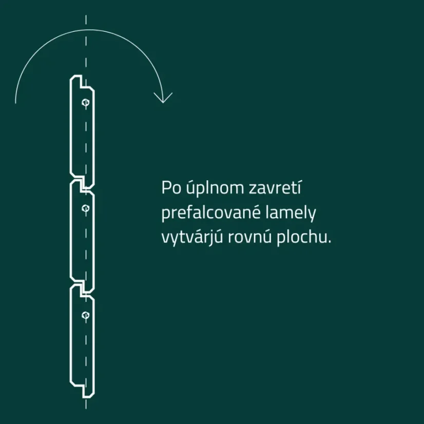 Hliníková lamela falcovaná - Dĺžka AL lamely: 1m, Povrchová úprava RAL: Iná farba RAL
